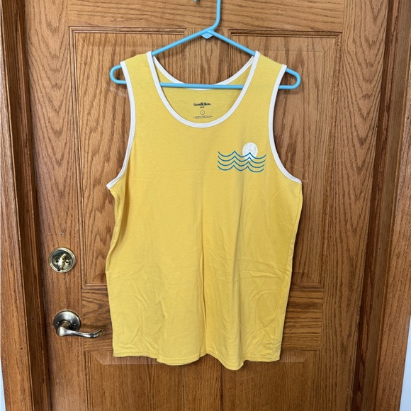 Goodfellow & Co Men's Yellow and Blue Leaf Print Shirts - Picture 5 of 7